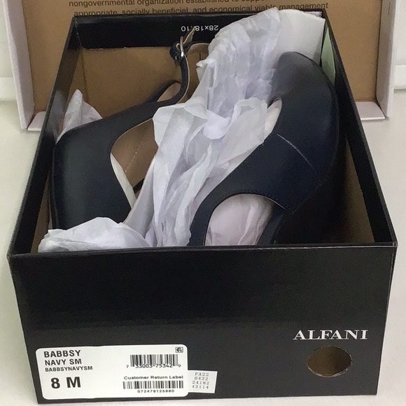ALFANI navy sling back 8M shoes - Picture 8 of 14